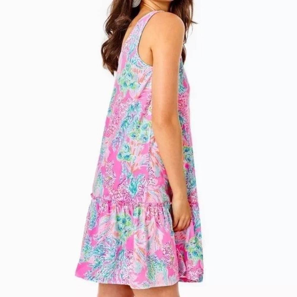 Lilly Pulitzer Skyelar Tank Dress Prosecco Pink Seaing Things Size Medium - Picture 3 of 8